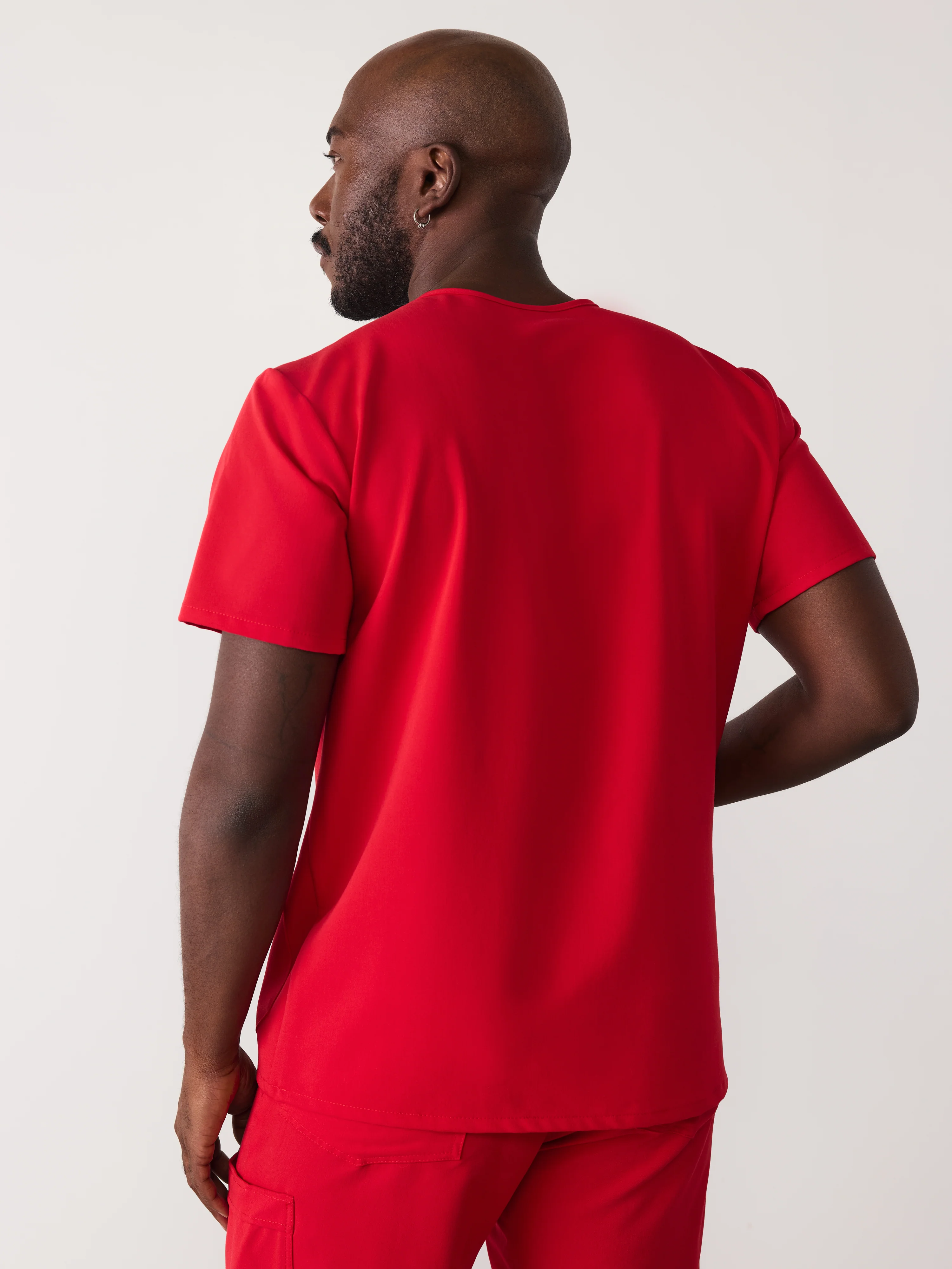 ZACK RE-GARDE™ - CANDY CANE - Three Pockets Men's Scrub Top - SILVADUR™ - Final Sale - Image 3