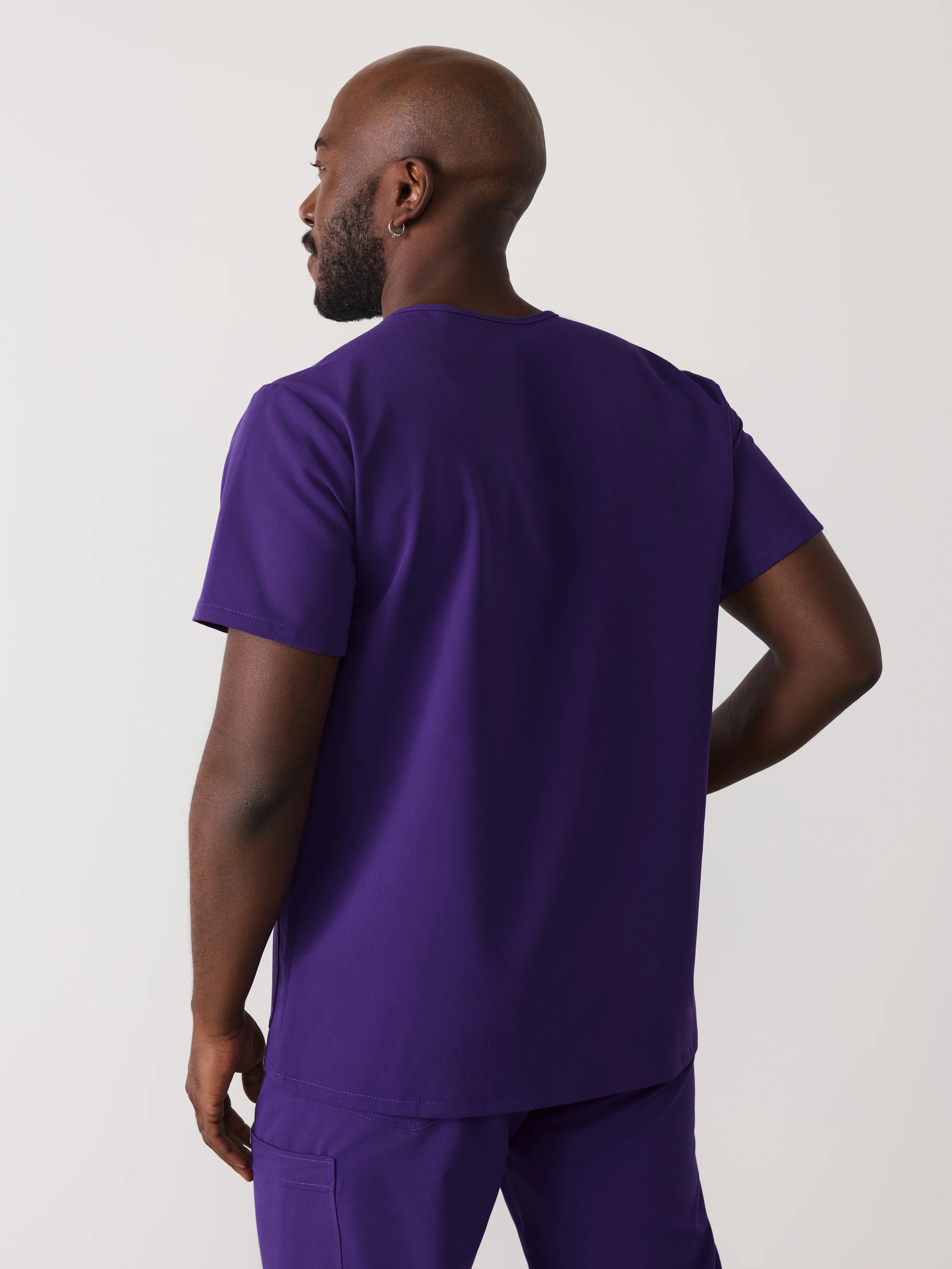 ZACK RE-GARDEâ„¢ - MIDNIGHT VELVET - Three Pockets Men's Scrub Top - SILVADURâ„¢ - Final Sale - Image 3