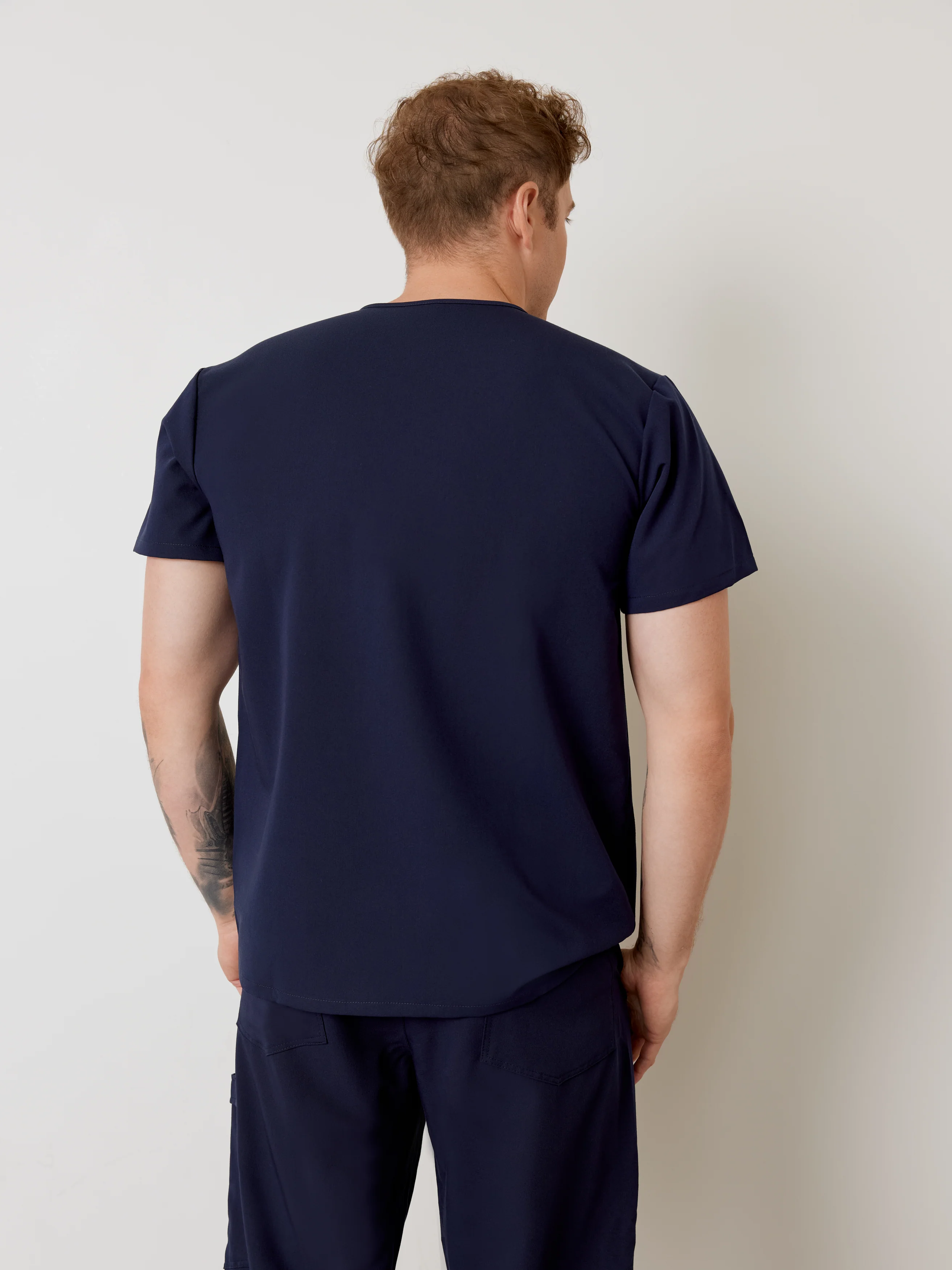 ZACK RE-GARDE™ - NAVY - Three Pockets Men's Scrub Top - SILVADUR™ - Final Sale - Image 3